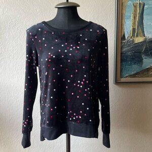 Kate Spade black polka dot fuzzy sweater size small